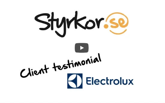En försättsbild för YouTube-videon där Styrkors och Electrolux logotyp syns tillsammans
